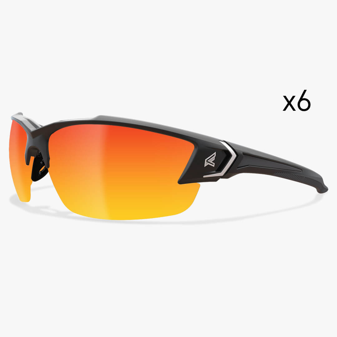 Edge Eyewear Kazbek Polarized Safety Glasses | Black with Aqua Precision  Blue Mirror Lens | TSKAP218