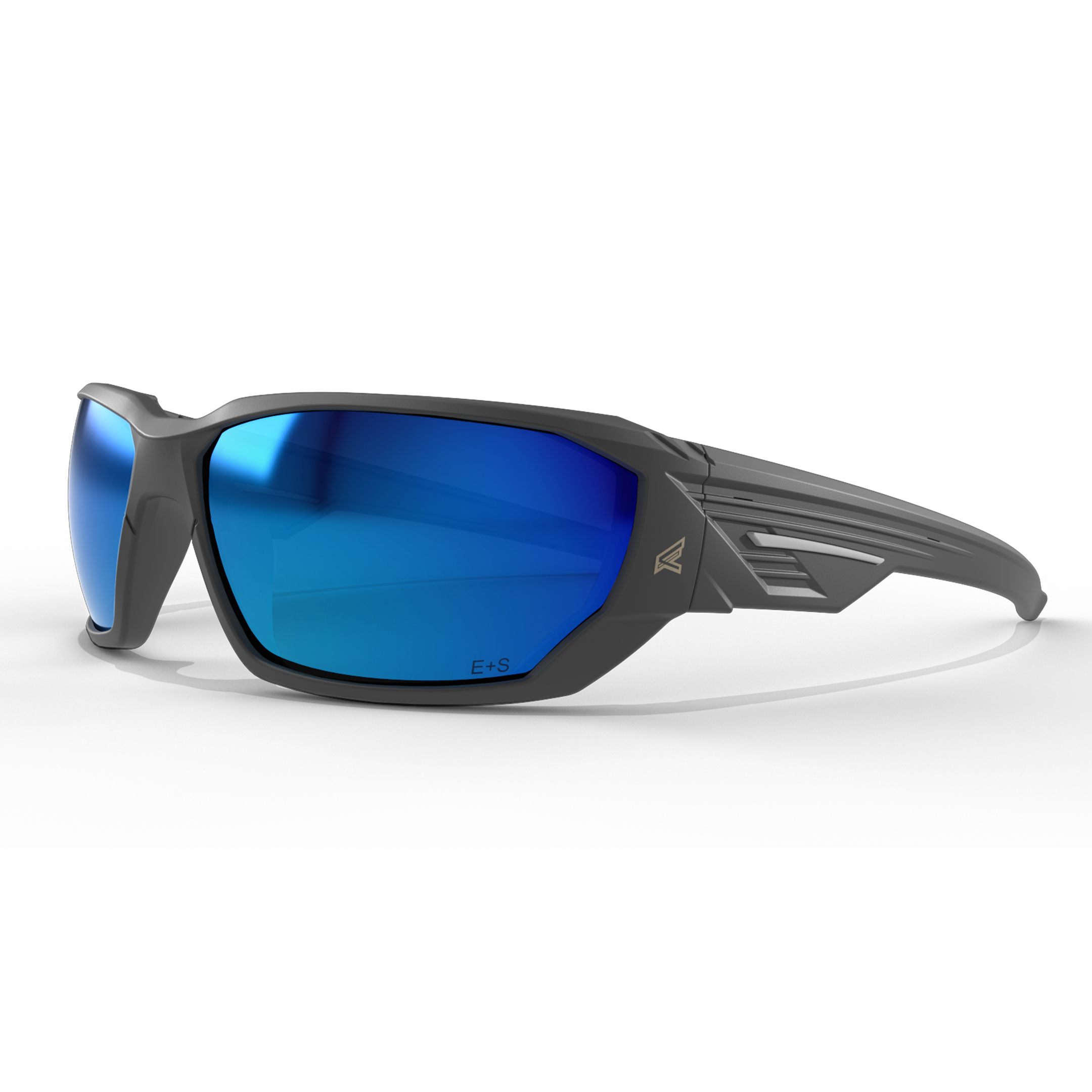 Edge Eyewear Dawson-Black Frame / Aqua Precision Blue Mirror Lens XDAP418