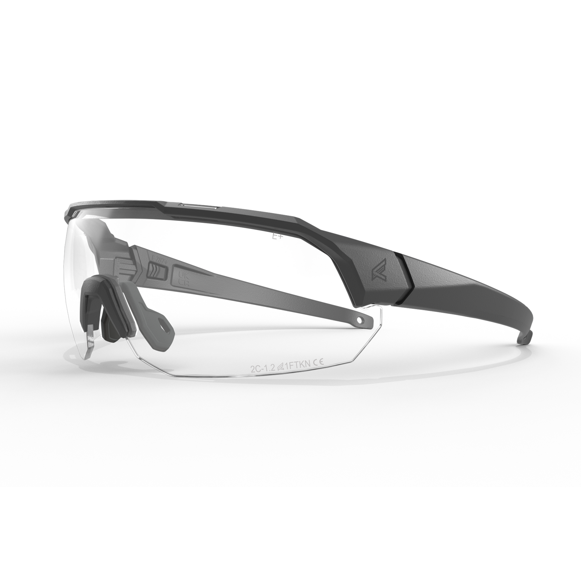 armored titanium goggles Edge Eyewear ARC Light Shooting Glasses Black Frame Smoke Photochromic Vapor Shield Lenses Standard AL11PCVS