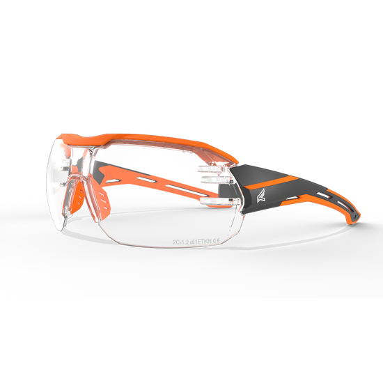 Kabru Vivid Orange Vapor Shield Clear Anti-Fog Safety Glasses