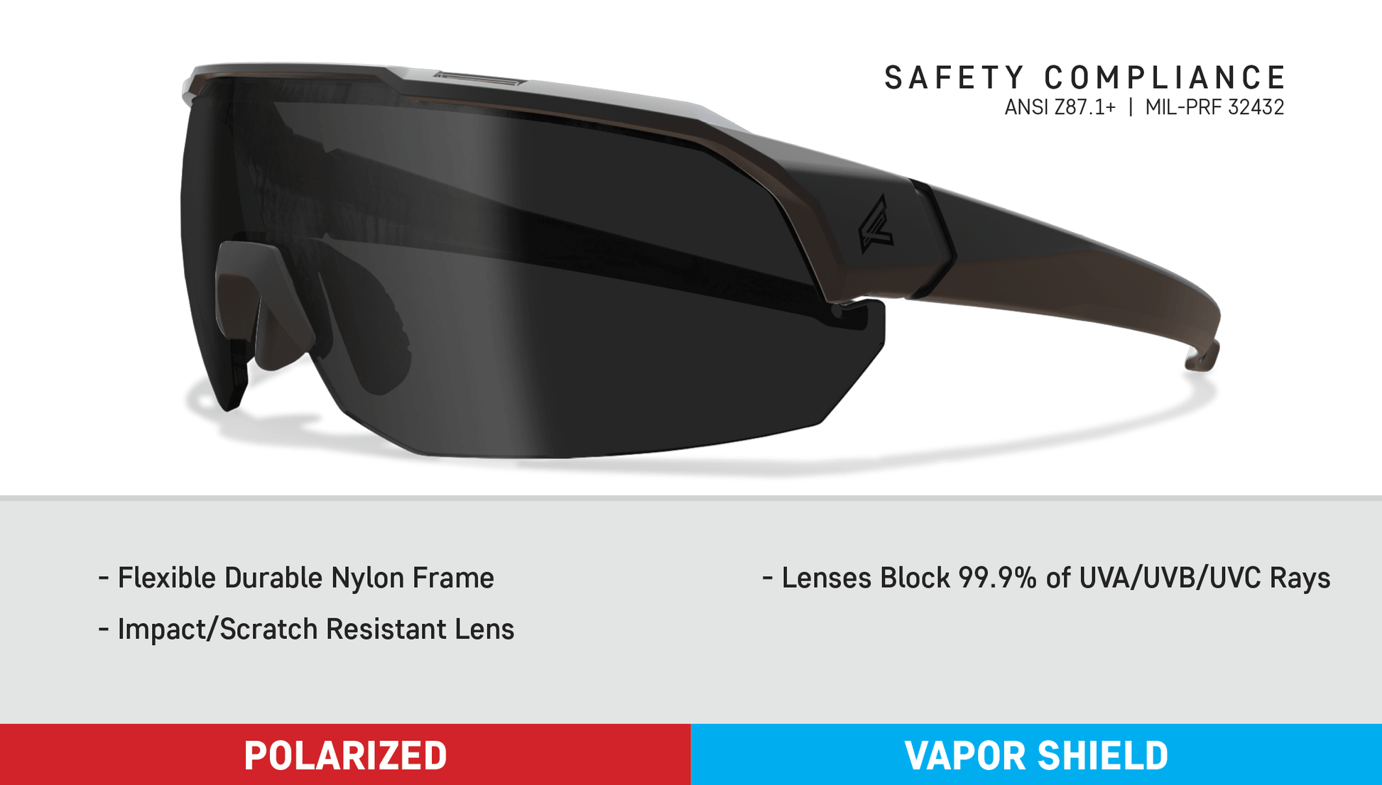 Shooting Glasses Arc Light Z87.1 High Velocity Rated Edge