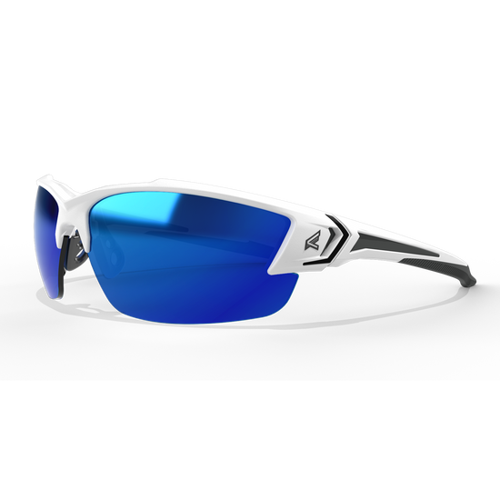 Khor G2 Aqua Precision Blue Mirror White Frame Polarized Safety Glasses